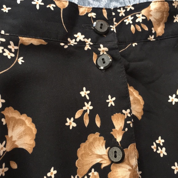 Sag Harbor Skirt Size Petite Large Black Brown Tan Button down Long - Picture 7 of 9